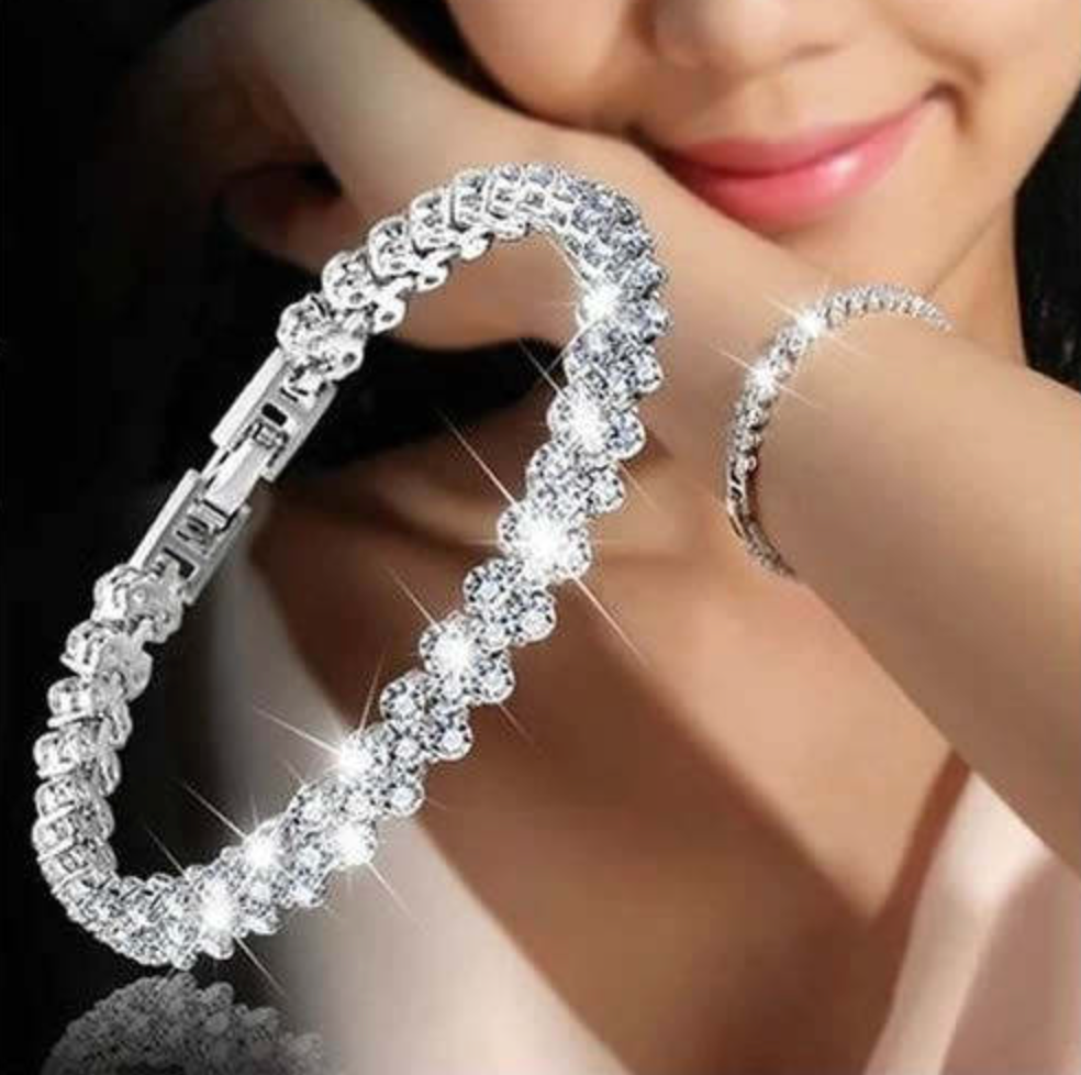 3-Color Diamond Heart Bracelet