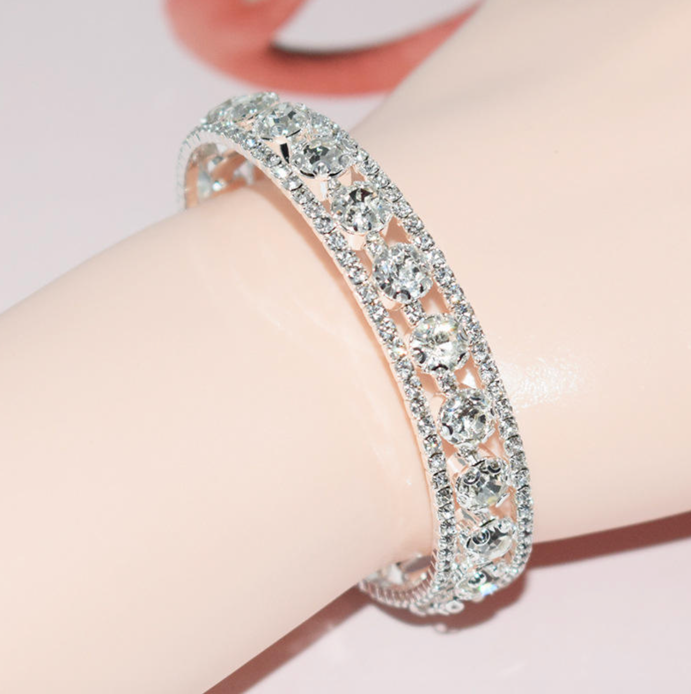 Sparkly Full-Stone Crystal Bangle Bracelet