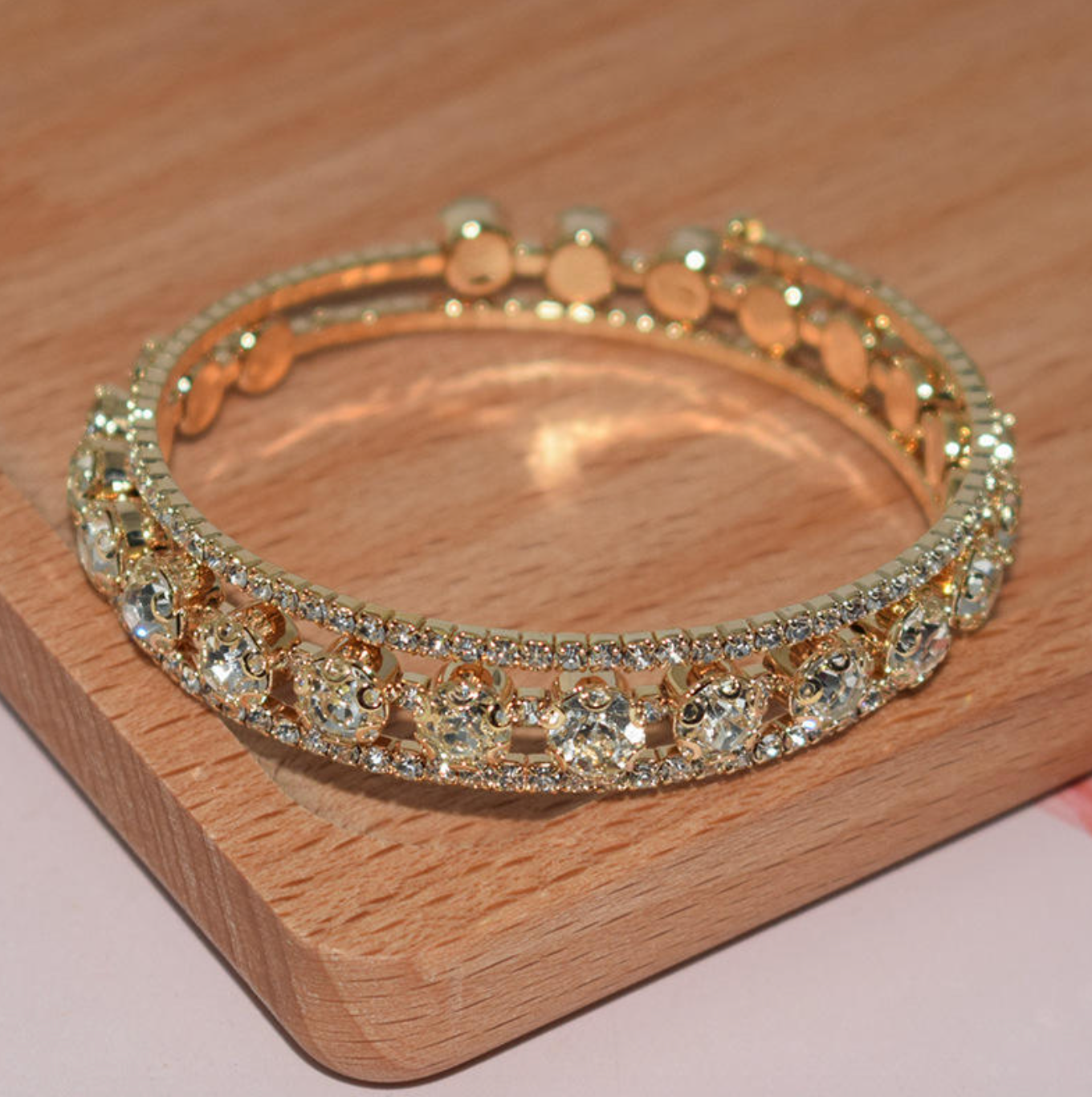 Sparkly Full-Stone Crystal Bangle Bracelet