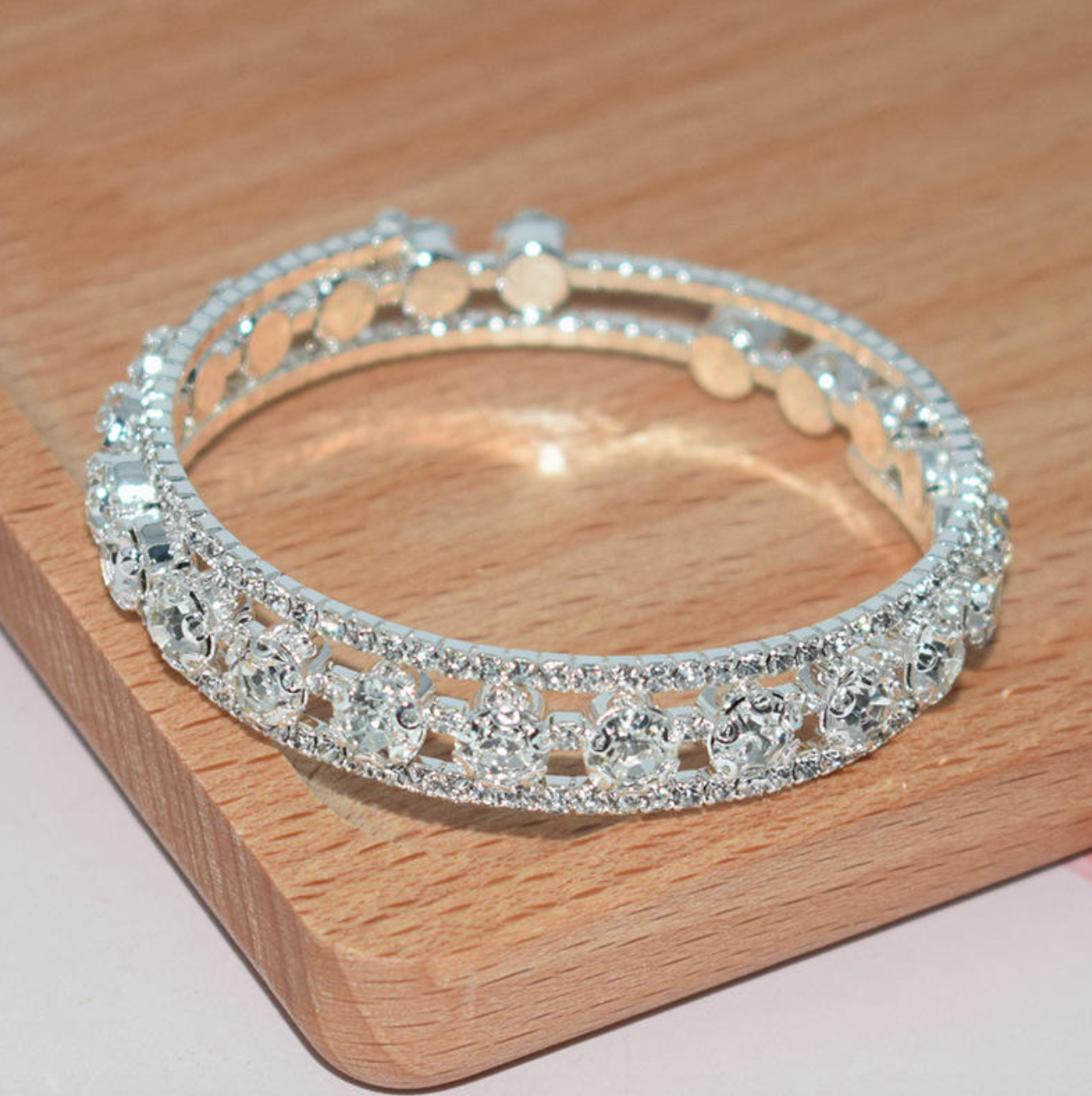 Sparkly Full-Stone Crystal Bangle Bracelet