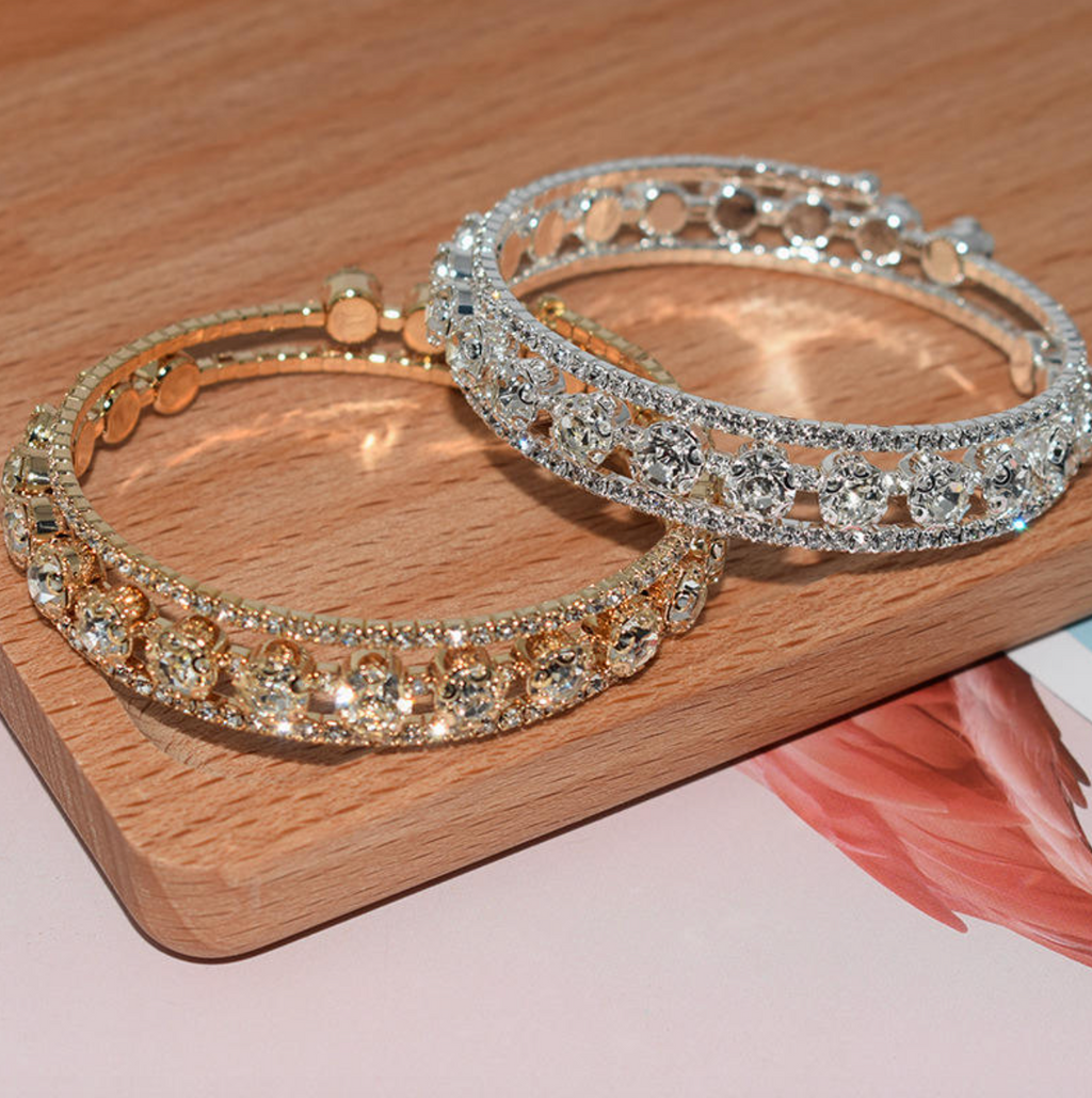 Sparkly Full-Stone Crystal Bangle Bracelet