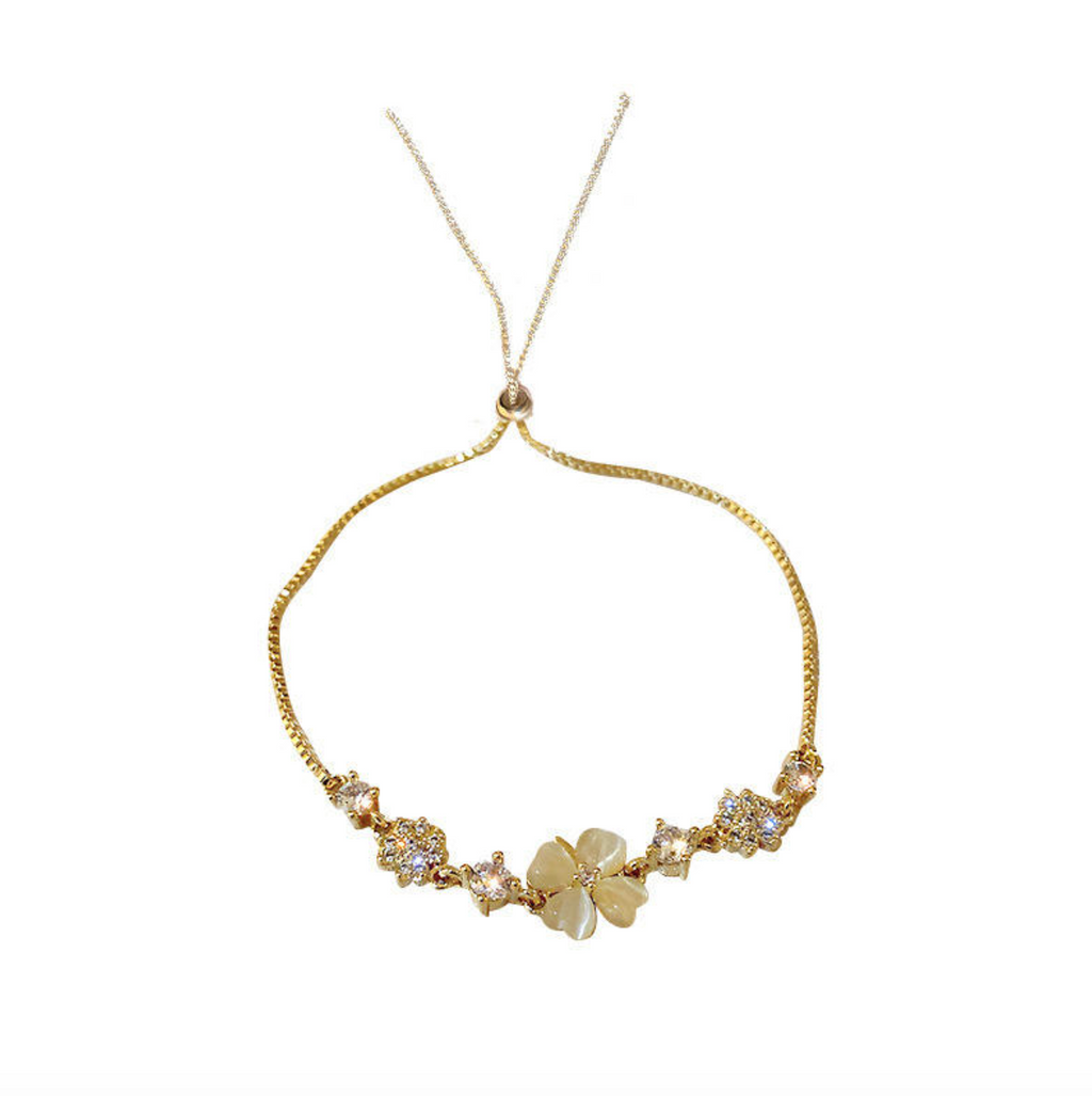 Elegant Gold-Plated Flower Bracelet for Women