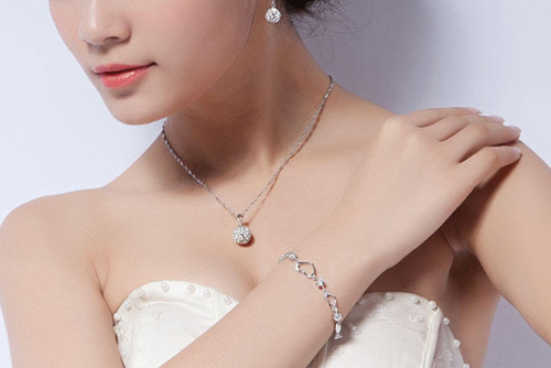 925 Sterling Silver Heart Zircon Bracelet for Women