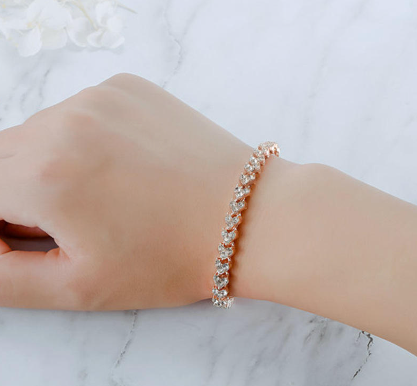 Simple Crystal Gemstone Zircon Bracelet for Women
