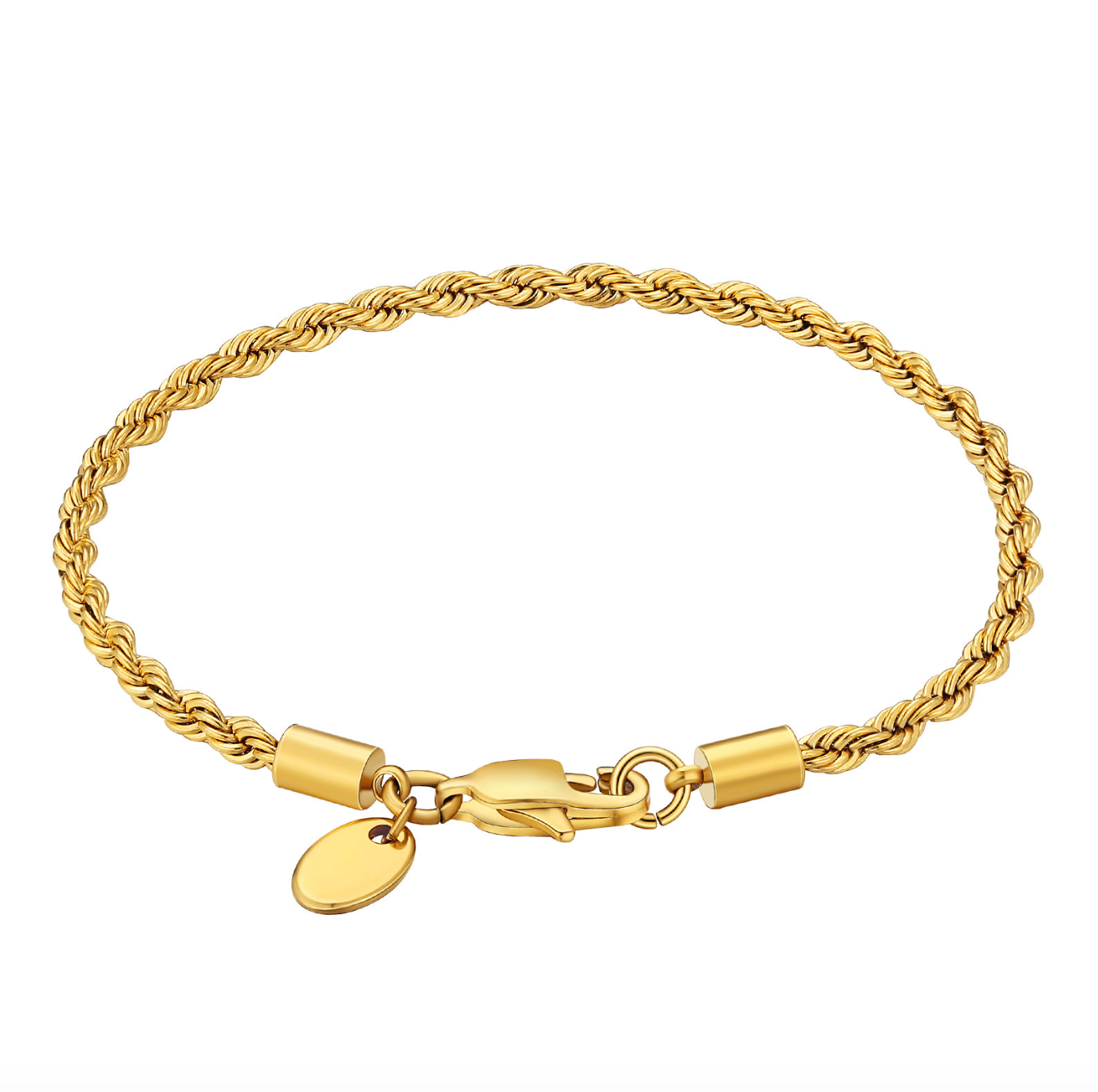 18K Gold-Plated Twist Rope Chain Bracelet