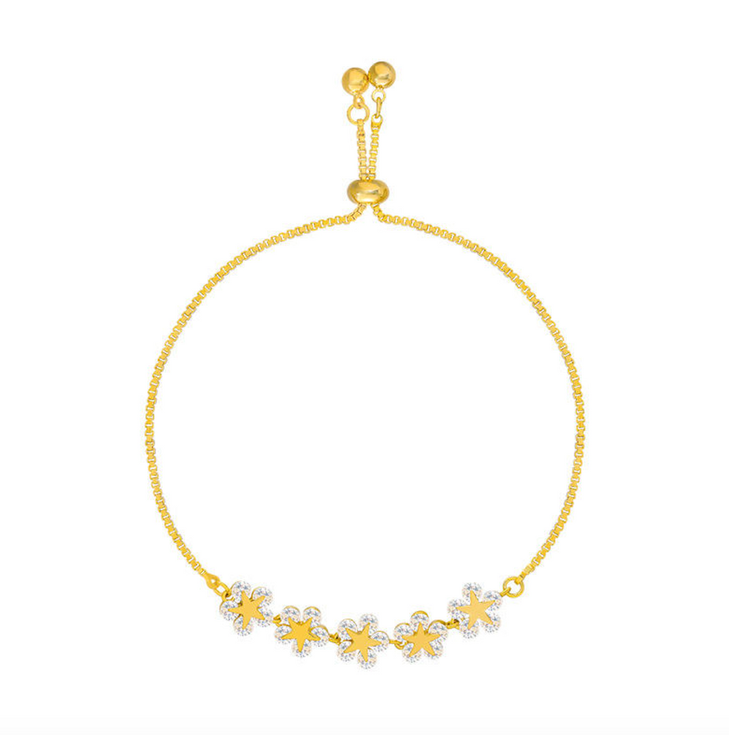 Elegant Zircon Petal Bracelet for Women