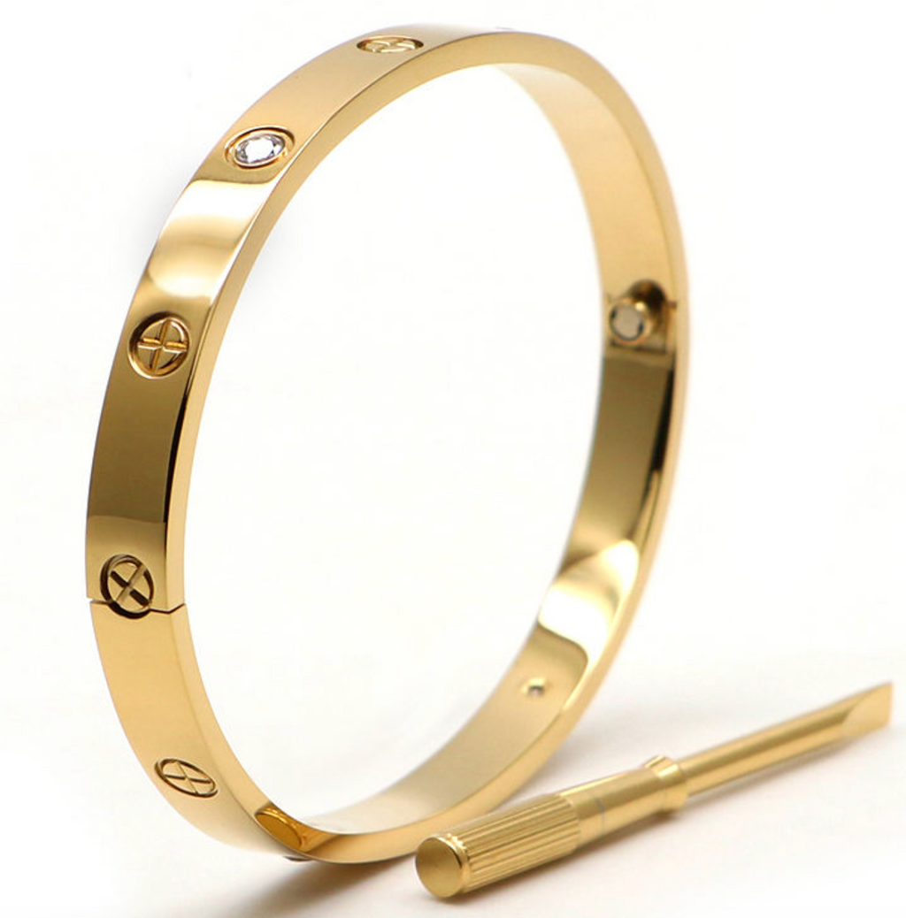 Luxury Stainless Steel Nail Screw Bangle Bracelet